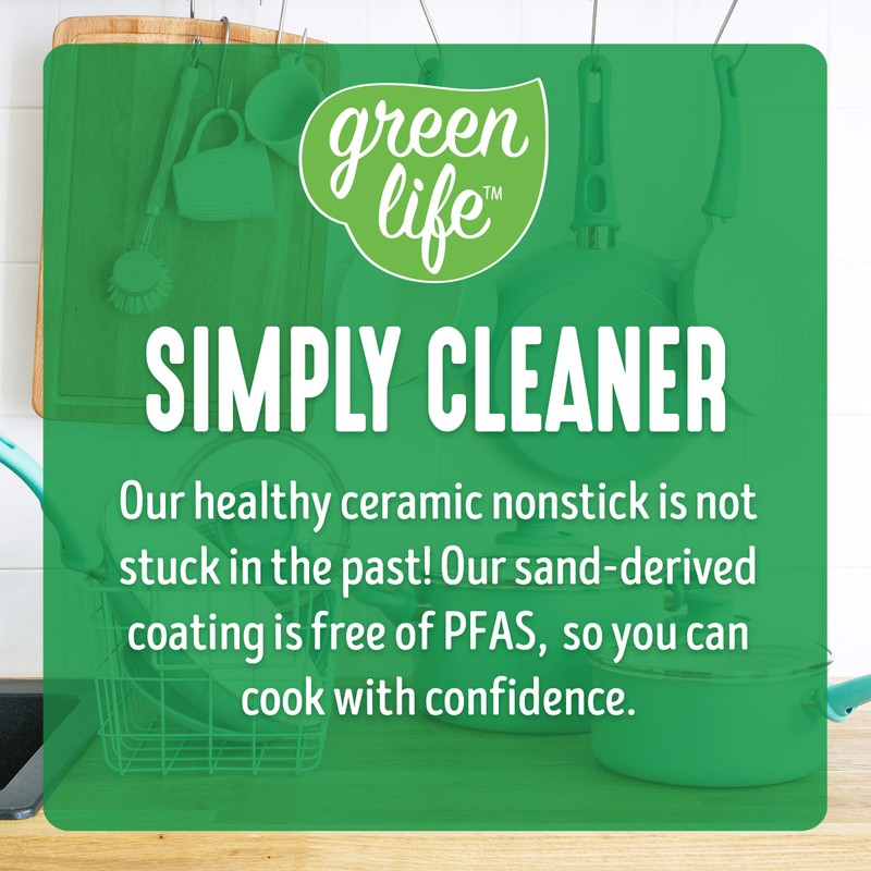 GreenLife Soft Grip Healthy Ceramic Nonstick 12 Piece Cookware Pots