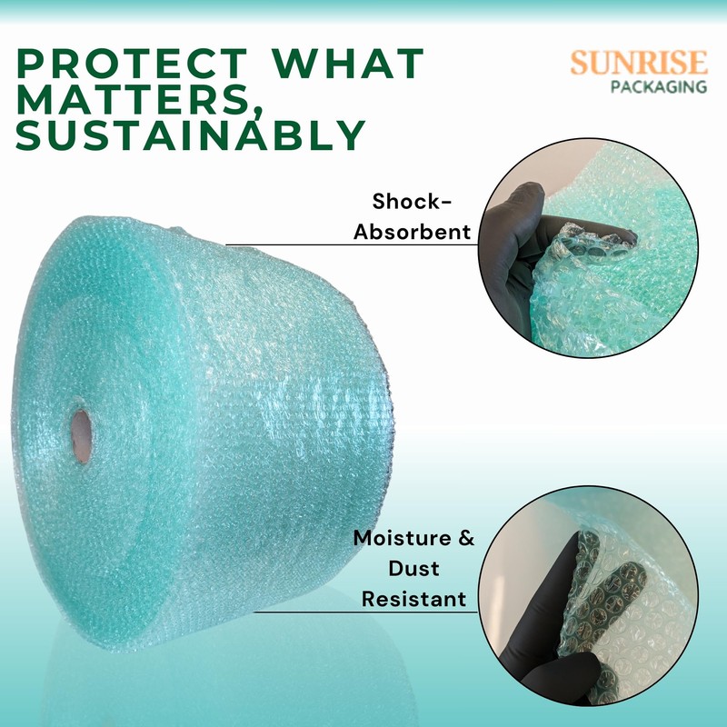 300mm Wide x 50M Long GREEN BIODEGRADABLE BUBBLE WRAP -