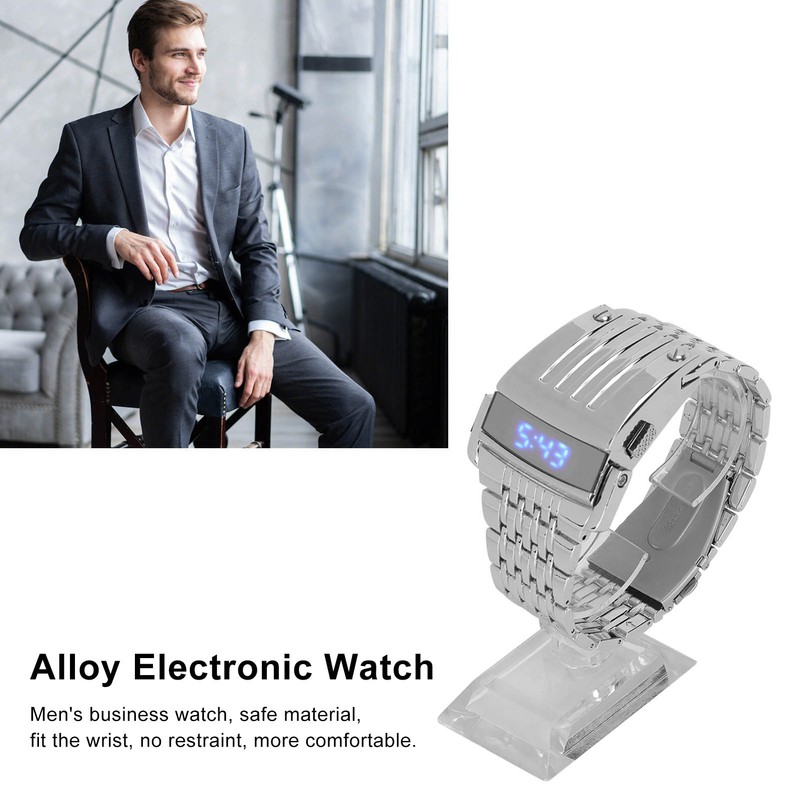Alloy Watch LED Digital Display Quick Release Fashionable Men Watch