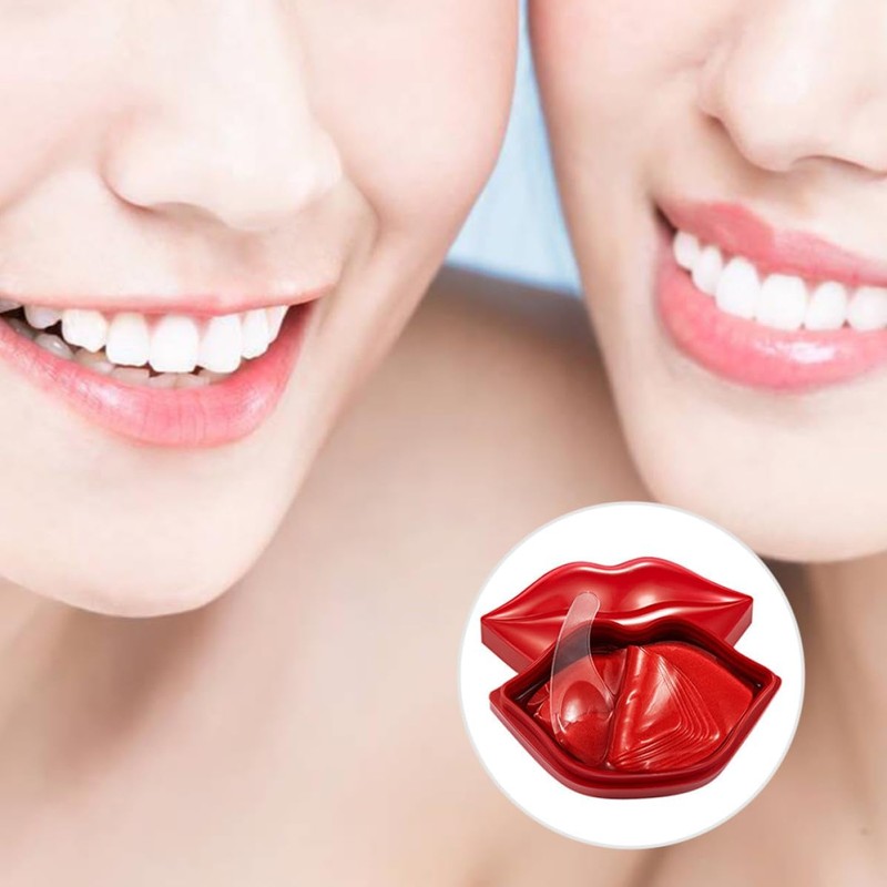 40 Piezas Mascarilla Labial Hidratante para Dormir, Gel Rojo