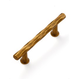 JIASENBAO Antique Brass Cabinet Pulls 3" Hole Center 10 Pack Hammered Vintage Cabinet Handles Decorative Kitchen Drawer Dresser Cupboard Bathroom Vanity Cabinet Hardware Rhombus