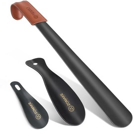 Metal Shoe Horn Long Handle For Seniors,Set of 2,Shoe Horn Long Handle for Seniors 16.5 Inches with Travel Shoe Horn for Kids 7.5 Inches by ZOMAKE - metal: 200B