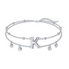 Lypic 925 Sterling Silver Bubble Initial Anklet Dainty Letter K