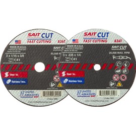 United Abrasives/SAIT 23040 Cutoff Wheel 3"X 1/16"X 3/8" (A36T)
