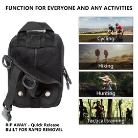 LevalCraft Tactical Molle First Aid IFAK Pouch, EMT Pouch Travel & Sports Trauma Compatible Backpack or Gear Waist Belt Kits for Car/Home/Boat Emergency Preparedness Essentials Items(Black)