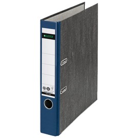 Leitz 180° Lever Arch File, Classic Marbled, CO2 neutral, 100% Recycled Card, 10505035, Blue