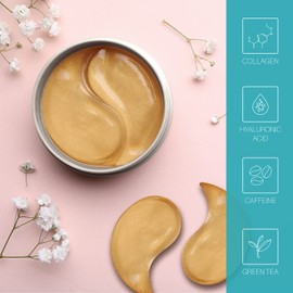 Victoria Beauty - Kollagen Augenpads gegen Augenringe mit 24K Gold, Kollagenaugenmaske, Under Eye Patches - mindern Falten und Schwellungen - 60 Pads