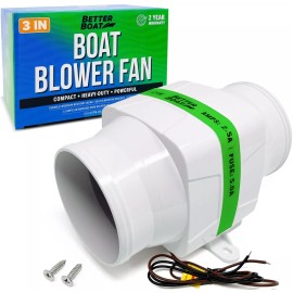 Better Boat Boat Blower Fan Inline 12v Blower Fan High CFM Marine Engine Boat Bilge Blower - 3" 130CFM