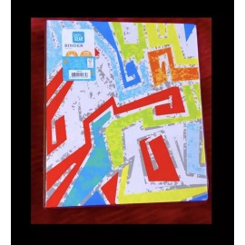 pen + gear geometric design 1” 3 ring vinyl heavy duty binder,glossy Cover NEW