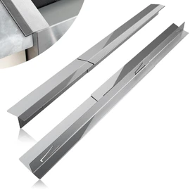 Eveanro 2PCS Kitchen Stove Counter Gap Covers, Stainless Steel Gap Cover, Cooktop Trim Kit, Stove Gap Guards, Oven Gap Filler, Heat Resistant & Effectively Protect Stove Gap Filler 16.5-33inch Silver