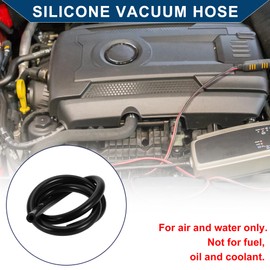 Hihaha Silikon-Vakuumschlauch Automobil-Vakuumschlauch Hochtemperatur 3,3FT 5/16" 8mm ID 3,5mm Dicke 1 Stück Schwarz
