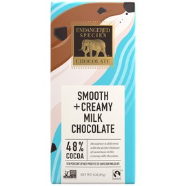 Endangered Species Sea Otter, Fair Trade Milk Chocolate Bar, 48% Cocoa - 3 Ounce Bars (12 Pack)
