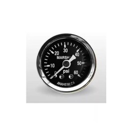 Marshall Gauge 0-60 Psi Fuel / Oil Pressure Gauge Black 1.5" Diameter (1/8" NPT)