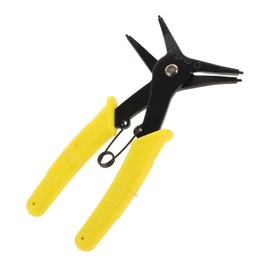 ULTECHNOVO Circlip Pliers Snap Ring Pliers Split Ring Pliers Spring Loaded Pliers for Removing C Clip Pliers Mechanic Tools Curved Pliers Heavy Duty Spring Loaded Pliers Yellow 45# Steel