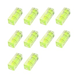 WENJION Pack of 10 Mini Spirit Level, Small, 40 x 15 mm, Green Bubble Spirit Level, Rectangular, Precise Mini Spirit Level for Motorhome, Car, Construction, Industry, Home Use