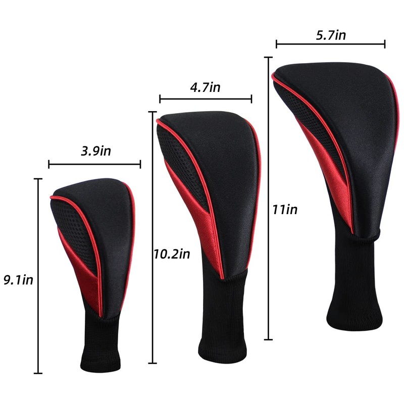 Scott Edward Pack of 3 Golf Hybrid Headcovers with Interchangeable