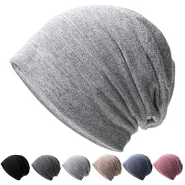 Hsdvdva Knit Hat, Spring, Summer, Autumn, Men's, Women's, Cotton Hat, Cooling Material, Breathable, Double Layer, Antibacterial, Odor Resistant, Hat, Care Hat, Beanie, Knit Cap, Thin, Plain, Skin-Friendly, Stretchy, Soft, Quick Drying, Unisex, gray (ligh