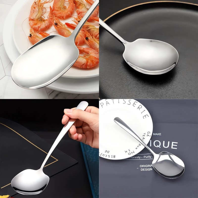 ZHOUHON Stainless Steel Serving Spoon, Large Spoon, Serving Spoon with