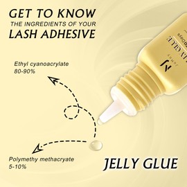 Jelly Glue Lash Adhesive Professional Eyelash Glue 5ml 2 Seconds Drying Time Retains 50 Days Transparent Long Lasting Eyelash Extension Glue