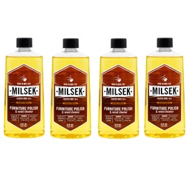 Milsek Furniture Polish and Wood Cleaner with Lemon Oil - Multipurpose Solution for Home Improvement from Hardwood Floors to Kitchen Cabinets - 12 Fl Oz (Pack of 4)