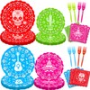 96 Pcs Fiesta Party Plates,Mexican Fiesta Party Plates,Mexican Cinco De