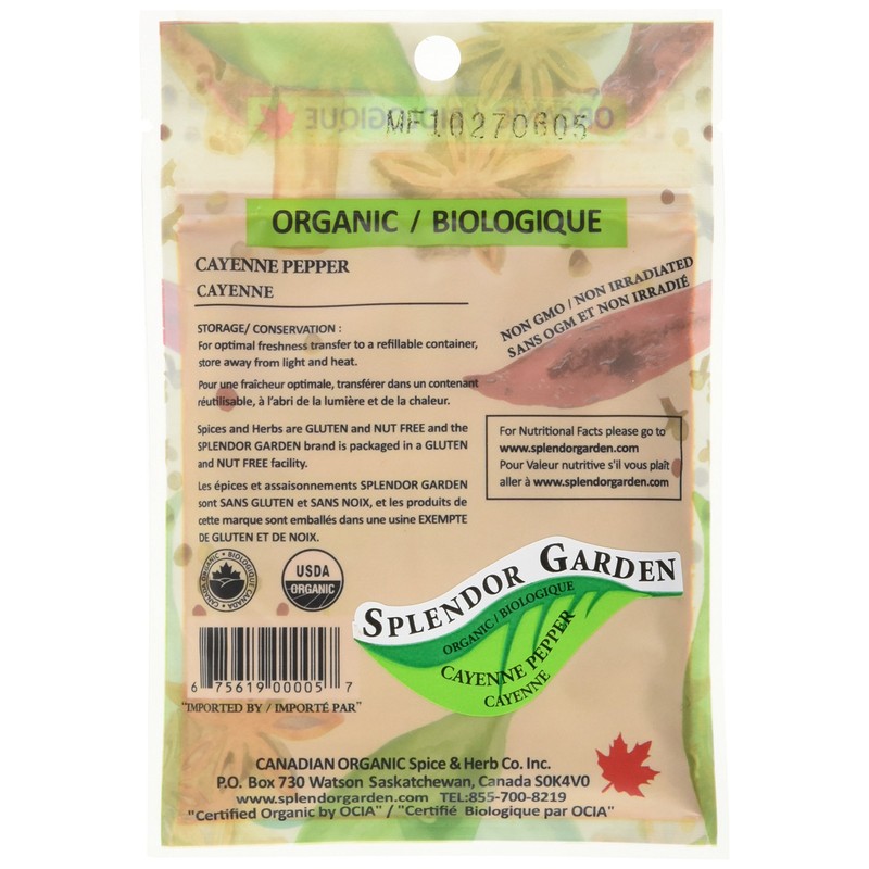 Splendor Garden Organic Cayenne Pepper - 35 g