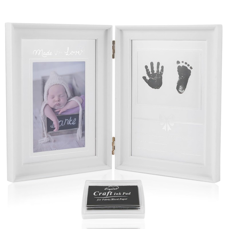 Baby Handprint and Footprint Kit, Framed Photo Kit ith Clean-Touch
