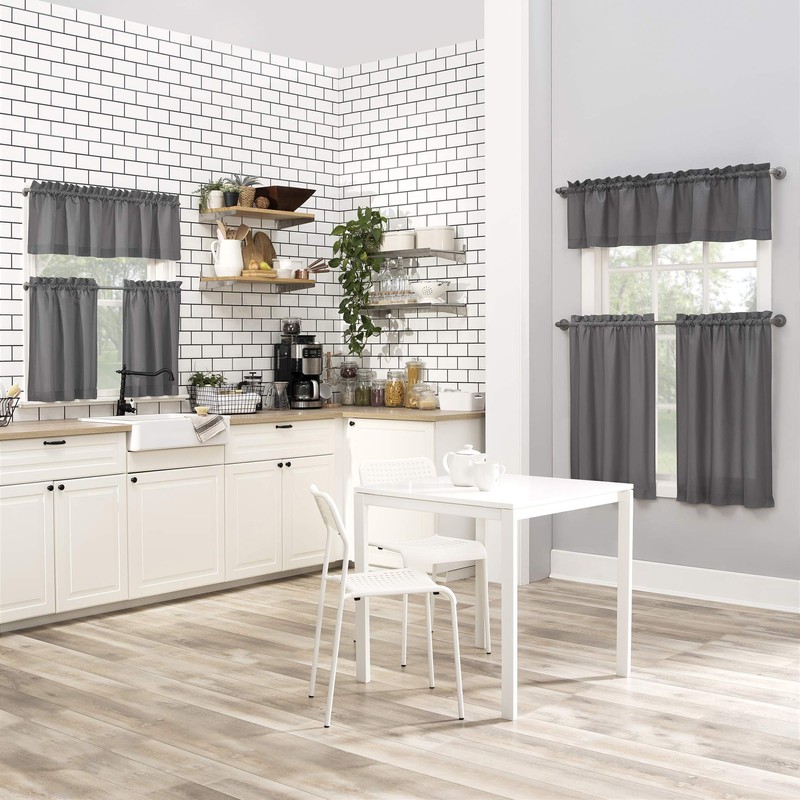 No. 918 Martine Microfiber Semi-Sheer Rod Pocket Kitchen Curtain Valance