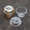 Mozacona GLass Relief Apple Sugar Bowl Candy Dish Food Storage