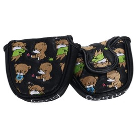 Anfang Mallet Magnetic Putter Cover with Bear Embroidery (White)
