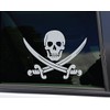 Pirate Skull and Swords Vinyl Decal Laptop Car Truck Bumper