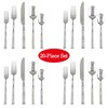 Supreme Housewares 20-Piece Bamboo Shaped Flatware Set, 18/8 Stainless Steel