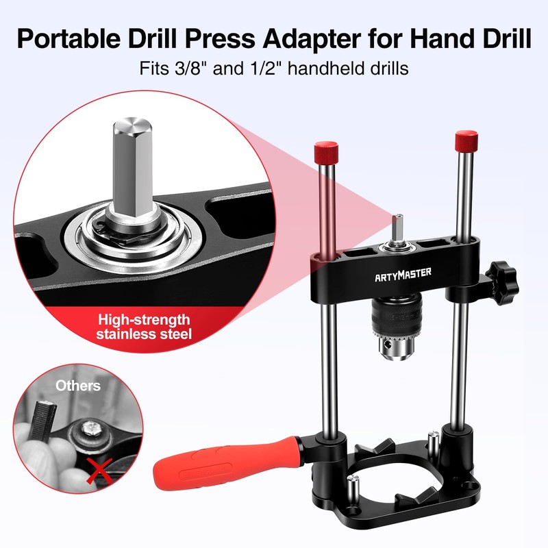 ArtyMaster Portable Drill Guide for Straight Holes, Portable Drill Press