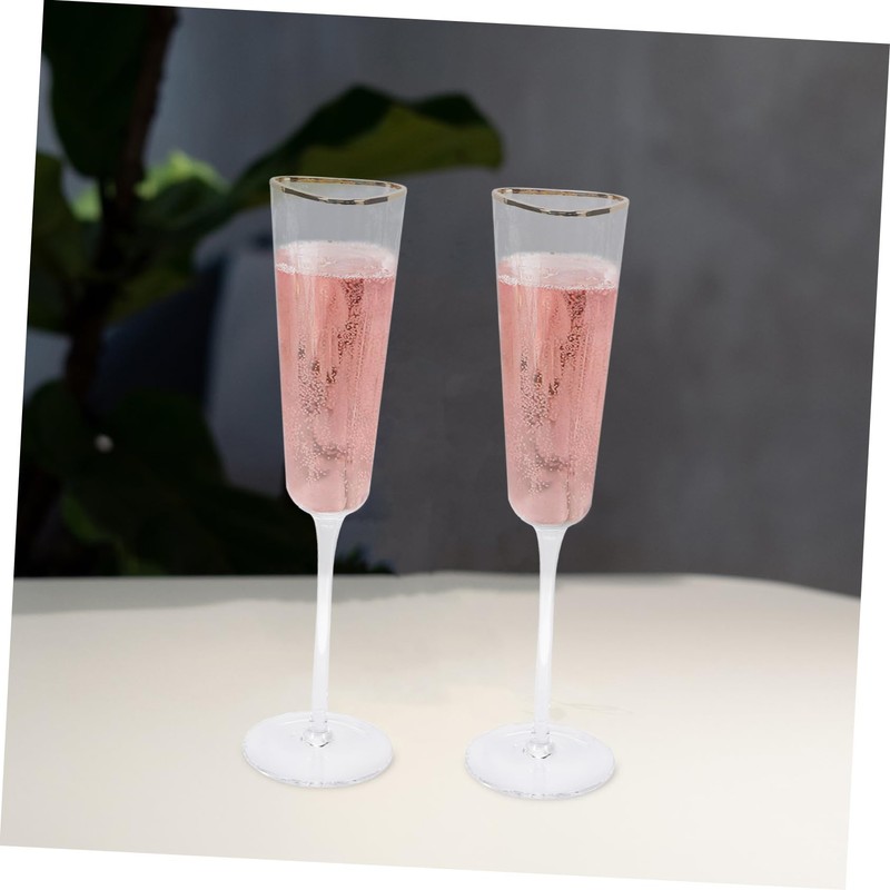 NOLITOY 2pcs Elegant Crystal Flutes for Wedding Toasting Unique Hammered