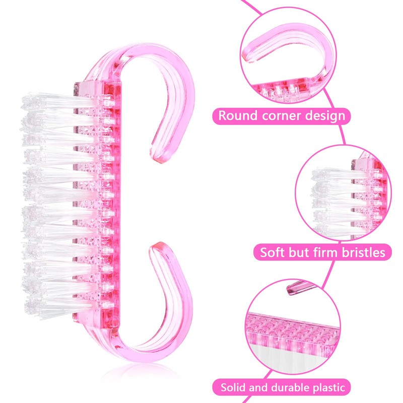 6Pcs Ergonomic Handle Nail Cleaning Brush Comfortable Plastic Handle Scrubbing