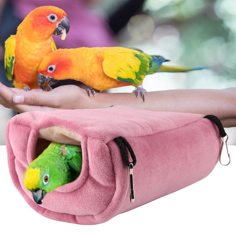 Windproof Warm Parrot Nest Plush Hammock Hanging Swing Bed Cave