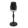 Antique Microphone Decor with Stand Black Realistic Lightweight Retro Microphone