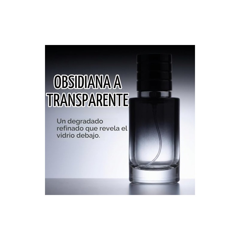 Botella de perfume atomizador negra portátil de vidrio de alta