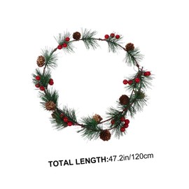 STOBAZA Pine Branch Red Berry Hanging Artificial Vine Garland Decoration Rattan Christmas Garland for Family Parties Weddings Thanksgiving and Holiday Decor