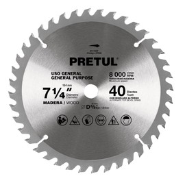 Pretul ST-740P, Disco sierra 7-1/4" para madera 40 dientes centro 5/8"