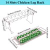NEWCOMDIGI Chicken Leg Rack for Grill with Drip Tray, 14