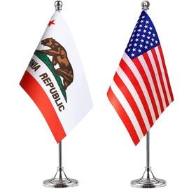 WXTWK American flag table flag (California)