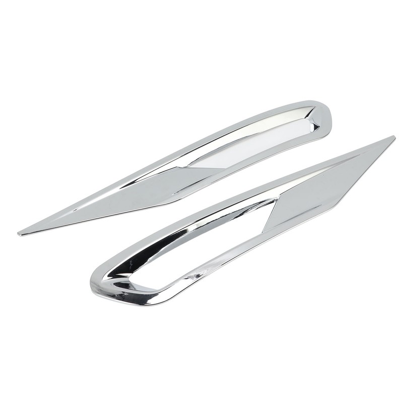 2pcs Front Fog Light Cover Trim Silver Fog Lamp Bezel