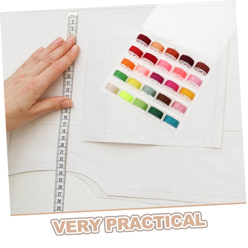 LIFKOME 25pcs Prewound Bobbin Sewing Thread Kit Case Bottom Thread