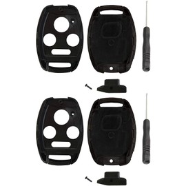 NO Cut Key Fob Case Shell for Honda Accord Civic Pilot CR-V Remote (Pack of 2)
