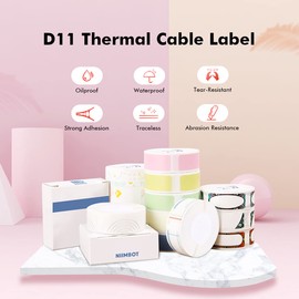 Label Maker Tape Compatible for NIIMBOT D11 D110 D101, Label Printer Paper Waterproof Anti-Oil Scratch-Resistant Sticker 14x35mm (Night)