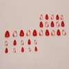 BABALA Press on Nails Medium Almond Fake Nails Red Glue