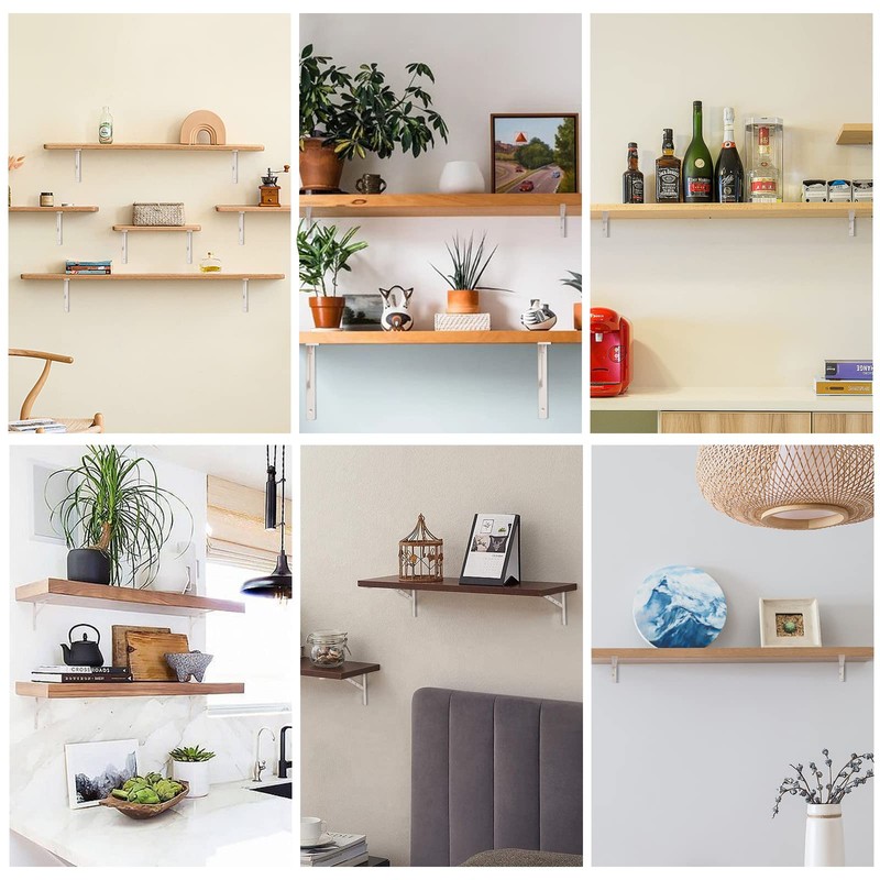 Shelf Brackets 16 Inch, Heavy Duty 90 Degree Floating Wall