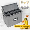 VERONLY Champagne Flute Storage Box with Dividers, Champagne Glass Storage