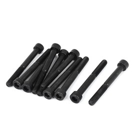 uxcell M6x55mm 12.9 Alloy Steel Hex Socket Screws Partially Threaded Bolt Black 10Pcs